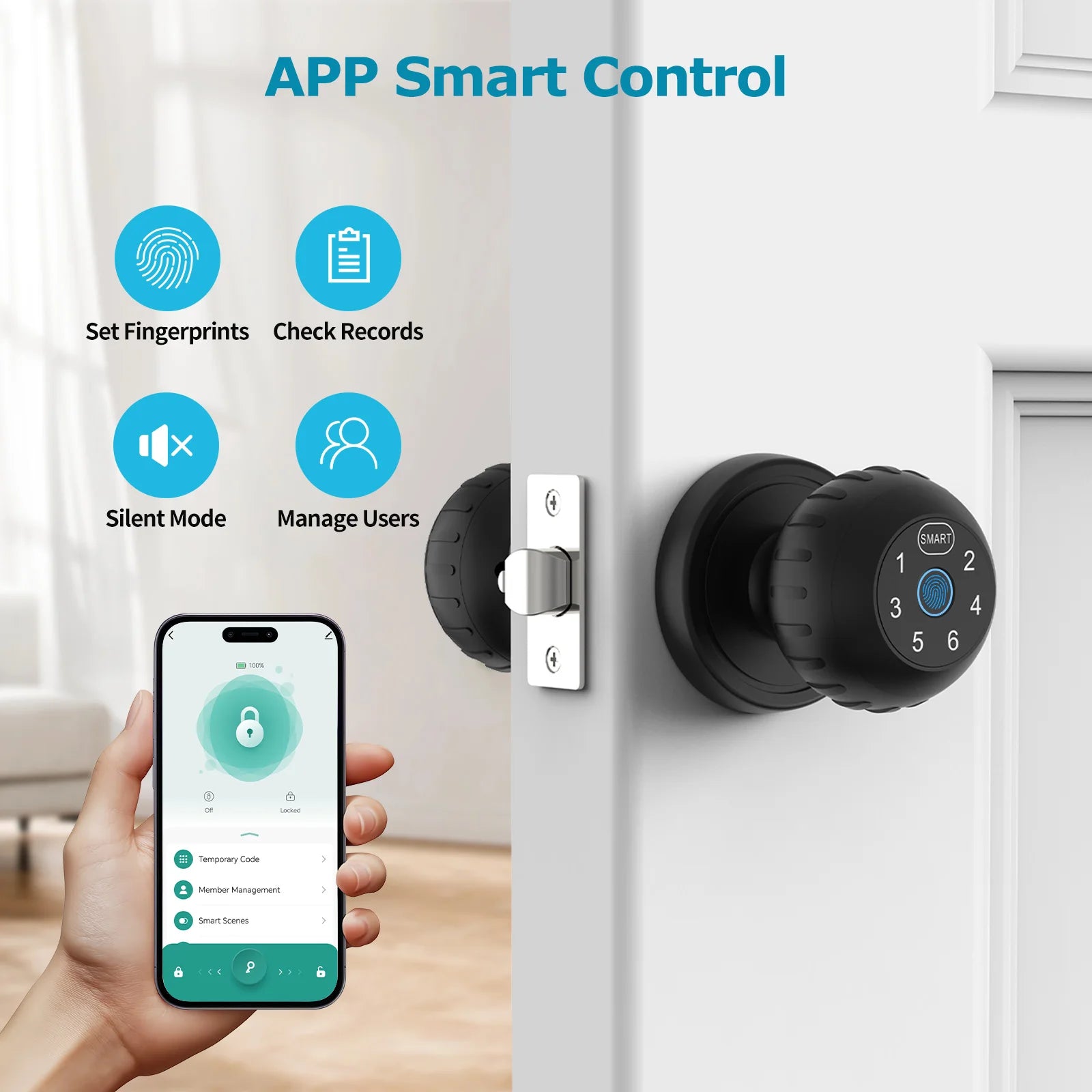 🔒 Viladepot Smart Lock with Fingerprint 📱 | App Control, Passcode & Touch Keypad 🚪