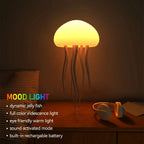 🐠 Jellyfish Cartoon LED Night Light – Cute Rotating RGB Bedside Lamp