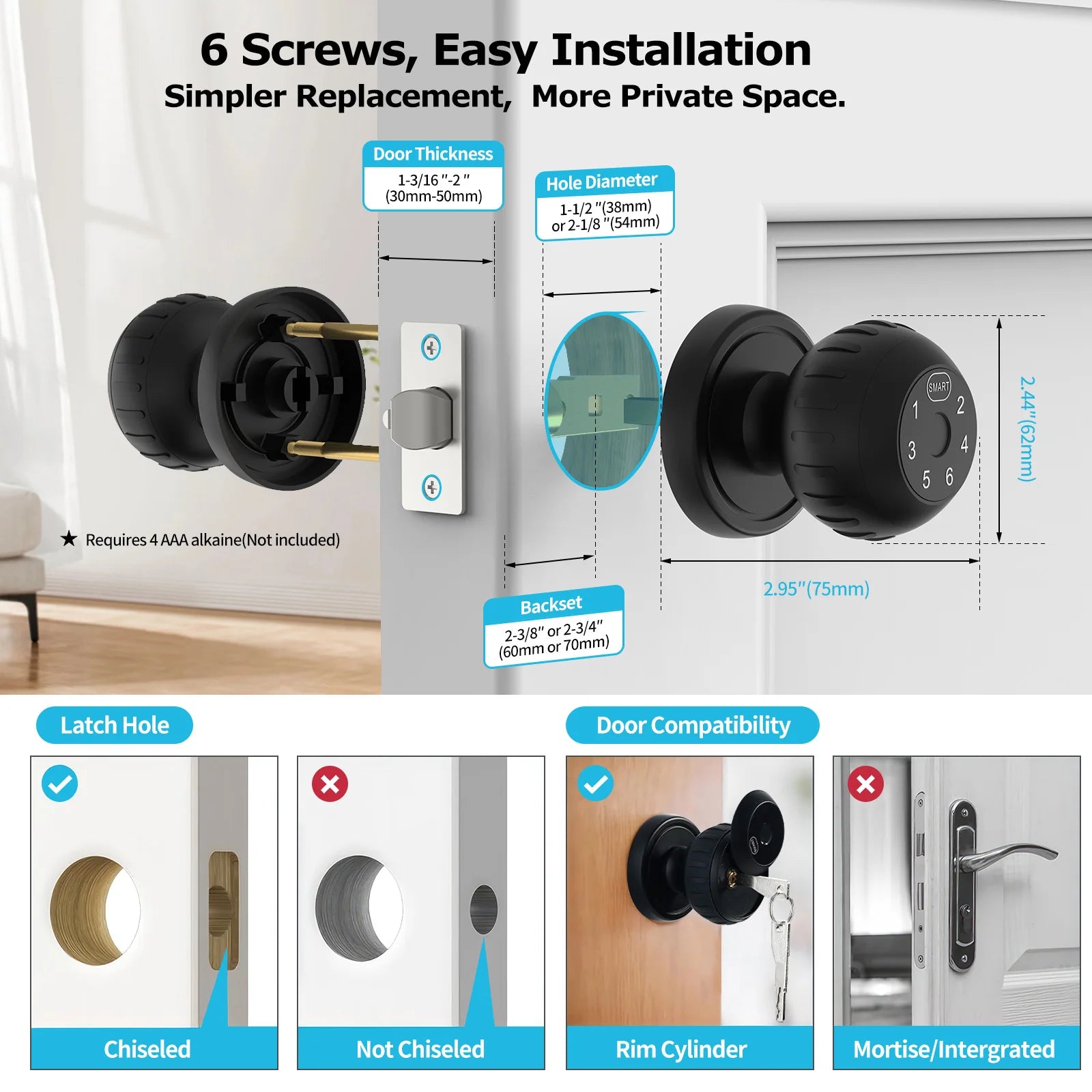 🔒 Viladepot Smart Lock with Fingerprint 📱 | App Control, Passcode & Touch Keypad 🚪