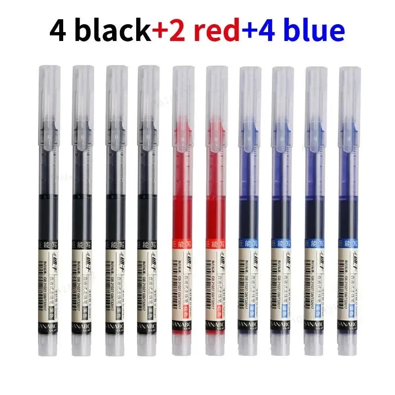 🖊️ 10Pcs/Set High Quality Needle Type Gel Pens – Straight Liquid Ballpoint