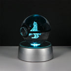 🪐 Pokémon 3D Crystal Ball LED Night Light – Pikachu, Gengar, Eevee & Mewtwo