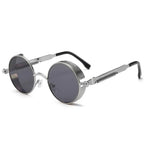 🕶️ Classic Steampunk Sunglasses – Retro Round Metal Frame for Men & Women