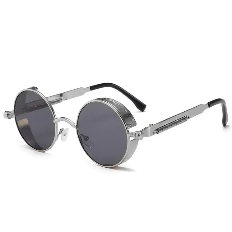 🕶️ Classic Steampunk Sunglasses – Retro Round Metal Frame for Men & Women