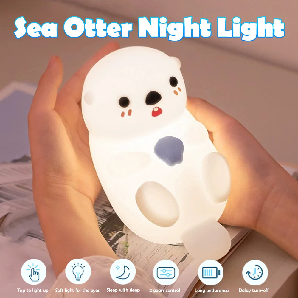 🐰 Kids Silicone Animal Night Light – USB Rechargeable LED Lamp
