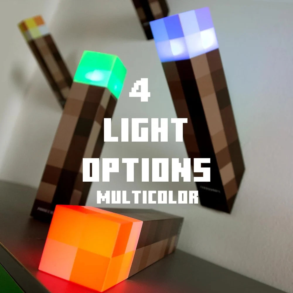 🪔 MC Game Brownstone Torch Lamp Figure – 4 Colors LED Night Light