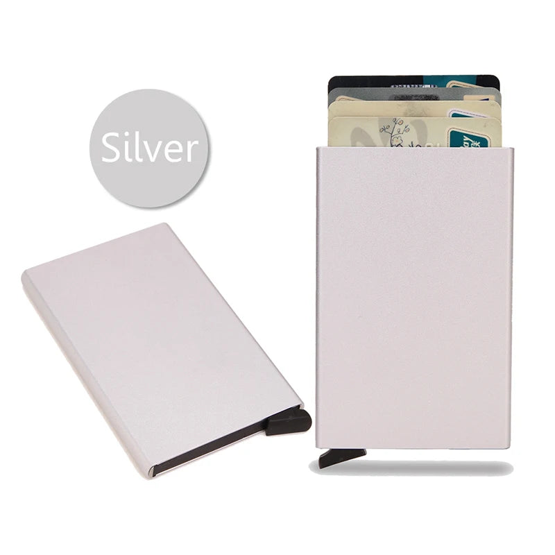 💳 RFID Smart Wallet – Slim & Minimalist Metal Card Holder for Men & Women