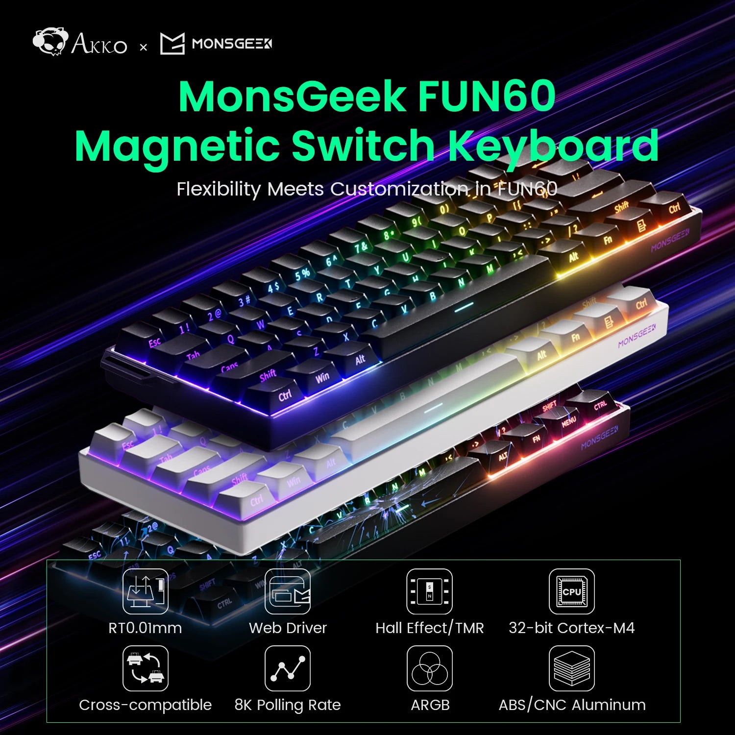 ⌨️ AKKO MonsGeek FUN60 Series Mechanical Keyboard – 61 Keys