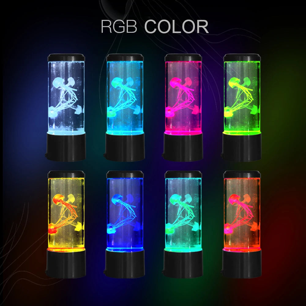 🪼 Mini Jellyfish LED Night Light – Color Changing Aquarium Lamp