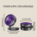 🌬️ HAOYUNMA 2024 3-in-1 Multifunctional Portable Fan – Rechargeable Wall-Mounted & Desktop with Night Light