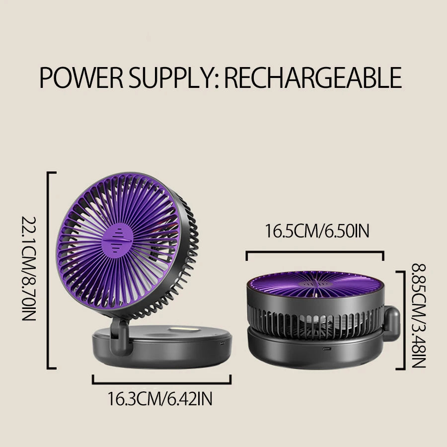 🌬️ HAOYUNMA 2024 3-in-1 Multifunctional Portable Fan – Rechargeable Wall-Mounted & Desktop with Night Light