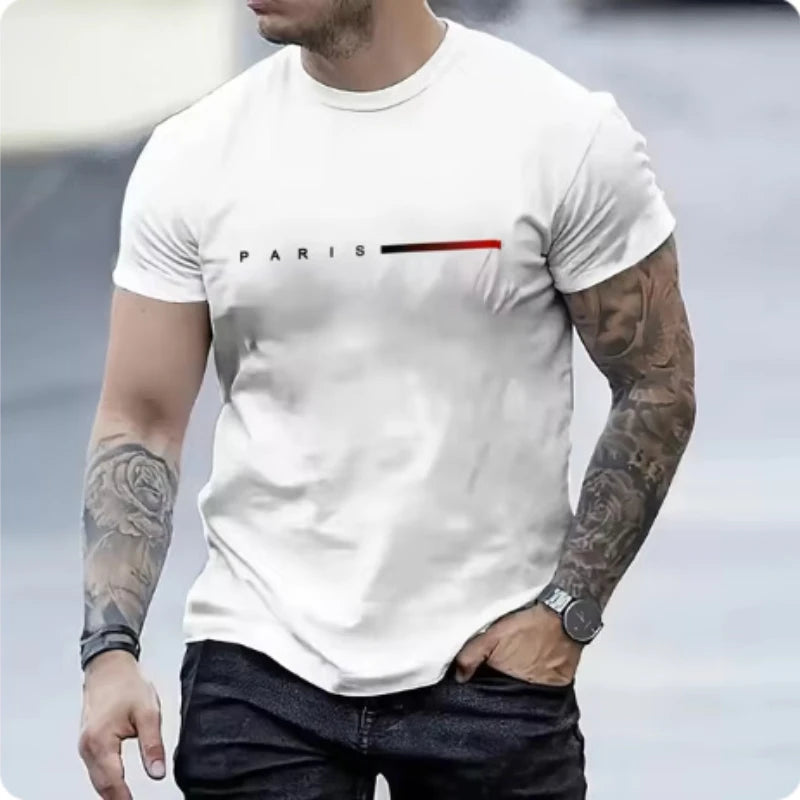 👕 PARIS Men’s Casual Suit – Spring/Summer Two-Piece Set