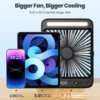 🌬️ Warmco D4 Portable Rechargeable Fan – 20000mAh Battery, 4 Speeds, Ultra-Quiet, LED Light