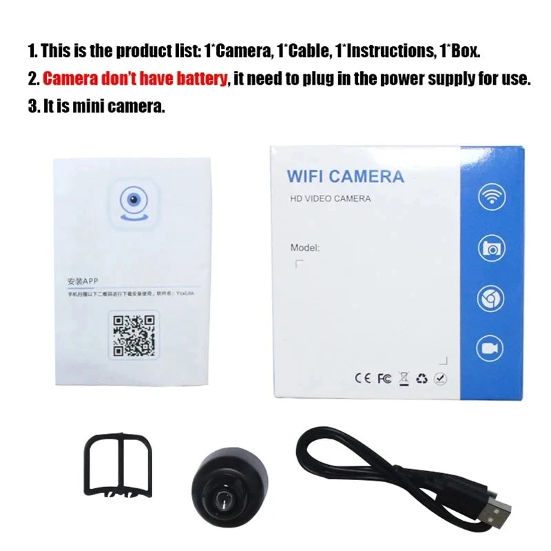 📷 1080P HD Mini WiFi Camera – Wireless Night Vision Security Camera