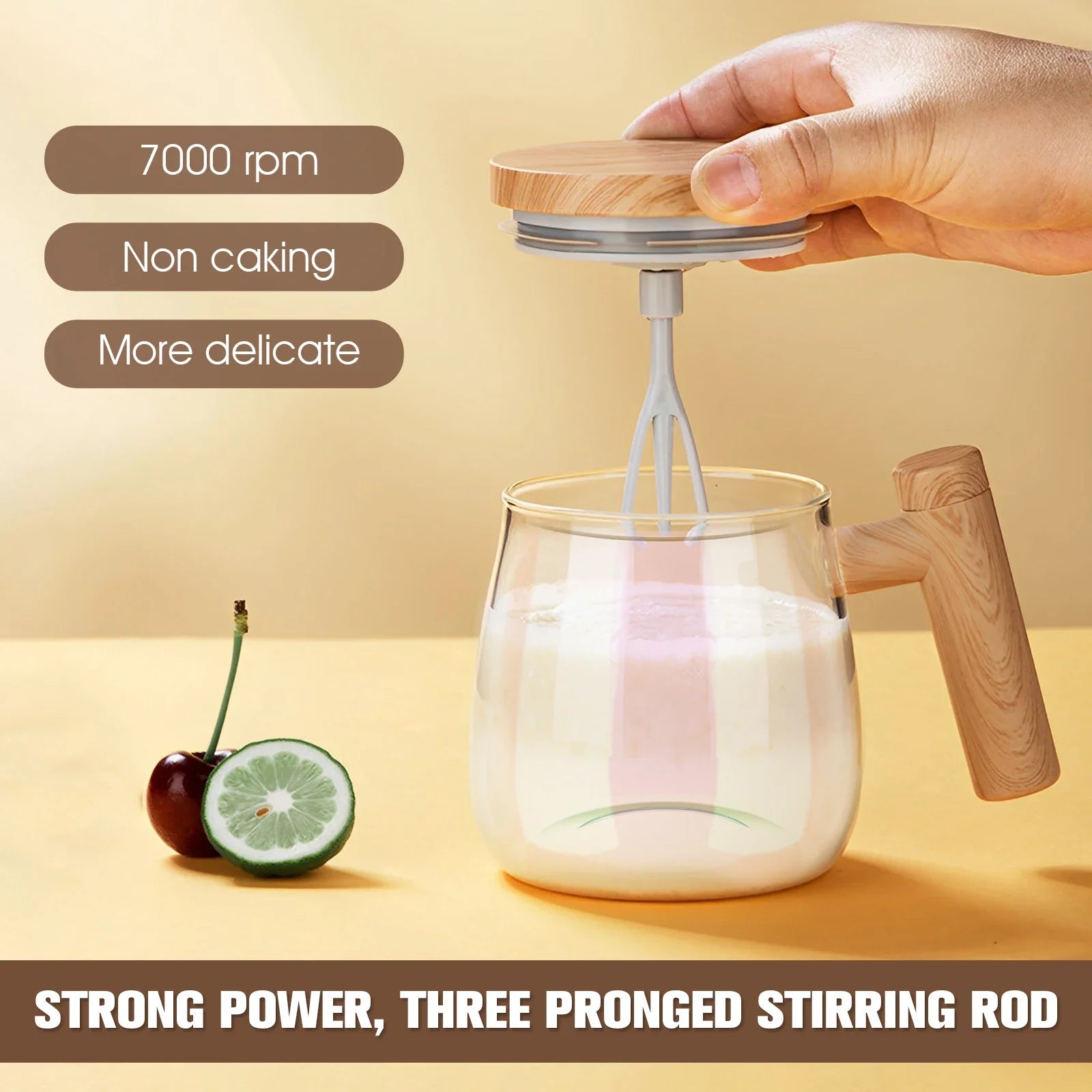 ☕ Self-Stirring Coffee Mug – 400ml High-Speed Electric Mixing Glass