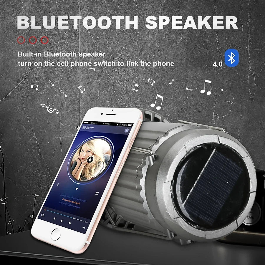 ☀️🌬️ 4-in-1 Solar Rechargeable Fan & Camping Night Light with Power Bank