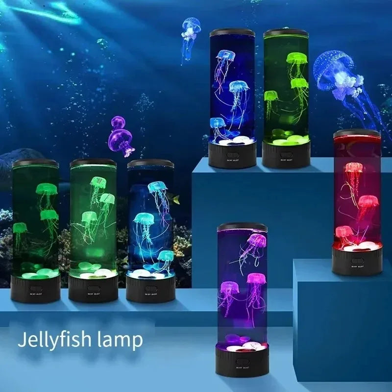 🪼 Mini Jellyfish LED Night Light – Color Changing Aquarium Lamp