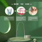 👅 Stainless Steel Tongue Scraper – U-Shaped for Fresh Breath
