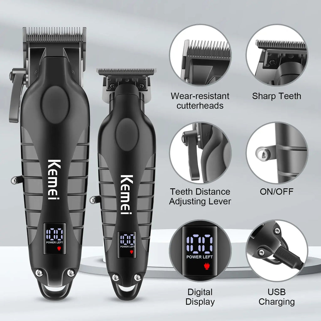 ✂️ Kemei Professional Hair Clippers & Shavers – Rechargeable Electric Grooming Tools