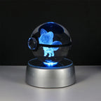 🪐 Pokémon 3D Crystal Ball LED Night Light – Pikachu, Gengar, Eevee & Mewtwo