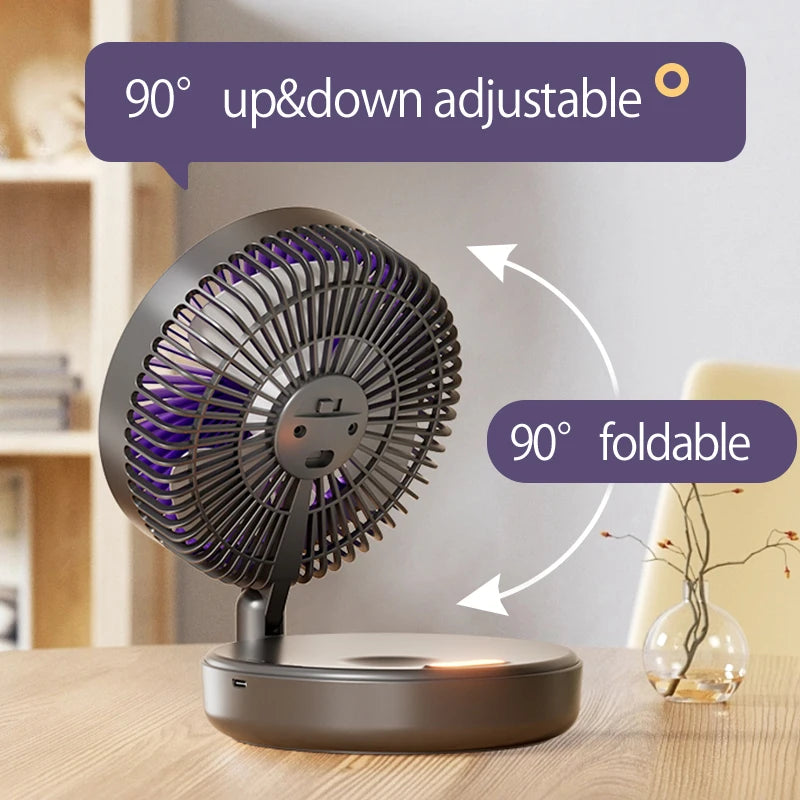 🌬️ HAOYUNMA 2024 3-in-1 Multifunctional Portable Fan – Rechargeable Wall-Mounted & Desktop with Night Light