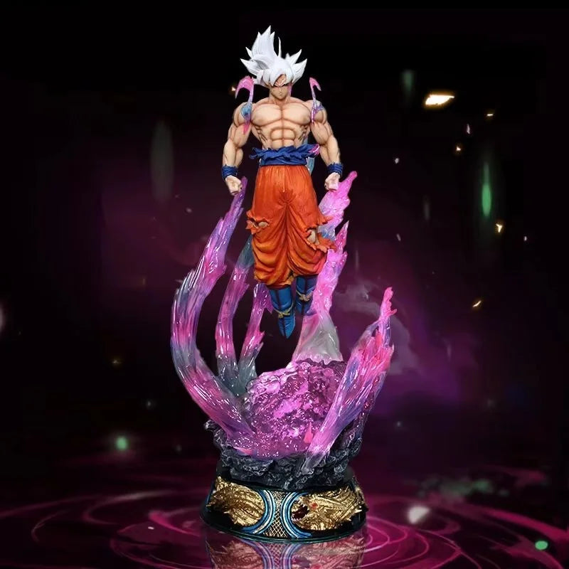 🌀 25cm Anime Dragon Ball Son Goku Action Figure – Ultra Instinct Super Saiyan Light-Up Statue