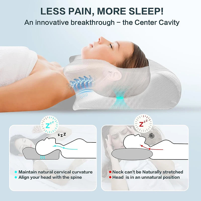 🛏️ Memory Foam Wedge Neck Pillow – Anti-Snore & Anti-Apnea Support