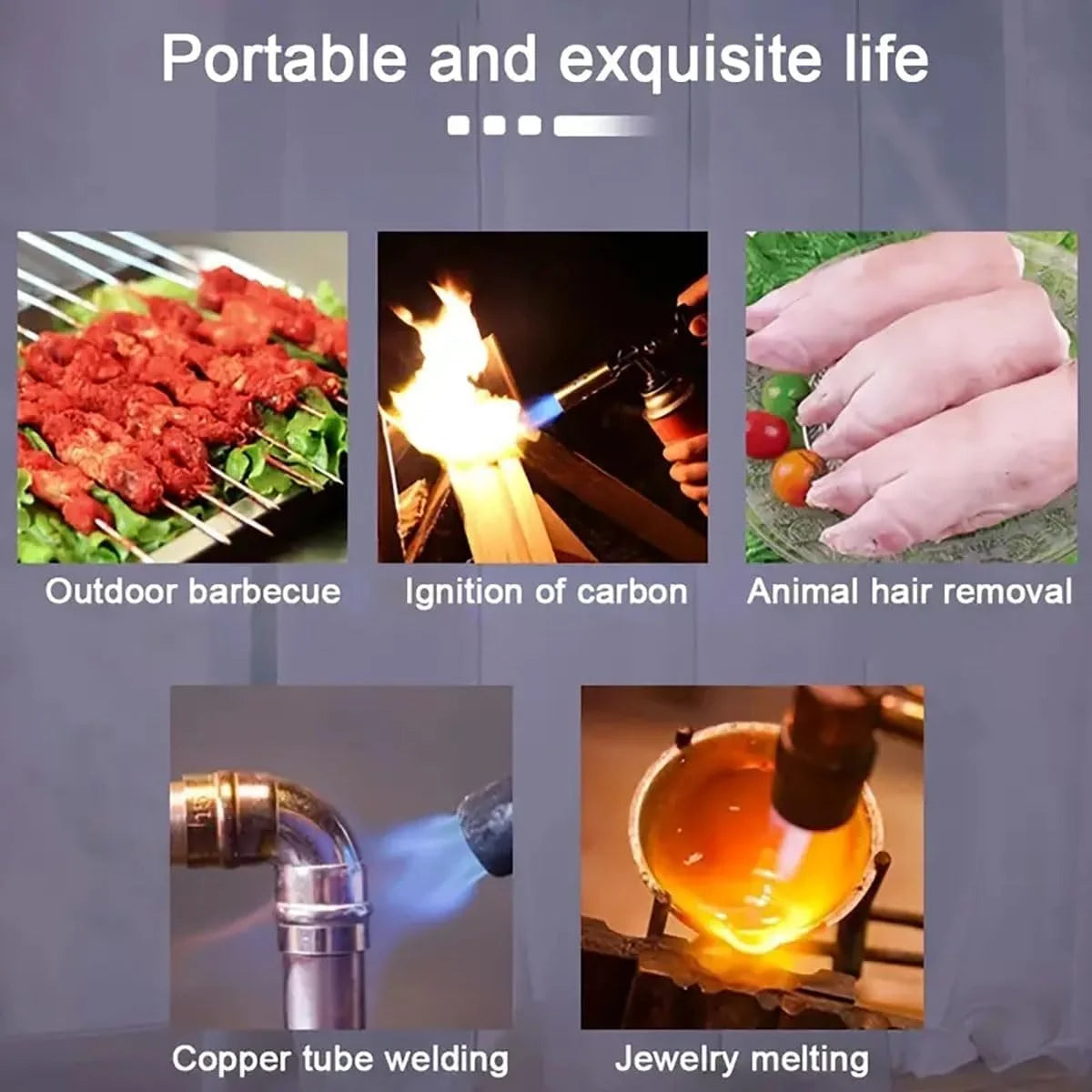 🔥 Camping & BBQ Butane Gas Torch – Adjustable Flame Welding Fire Maker