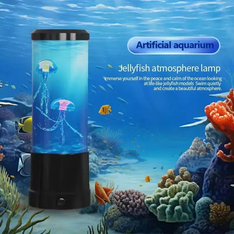 🪼 Mini Jellyfish LED Night Light – Color Changing Aquarium Lamp