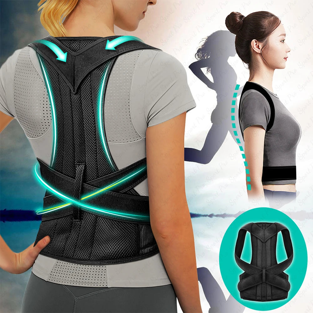 🦴 Adjustable Back Shoulder Posture Corrector Belt – Clavicle & Spine Support