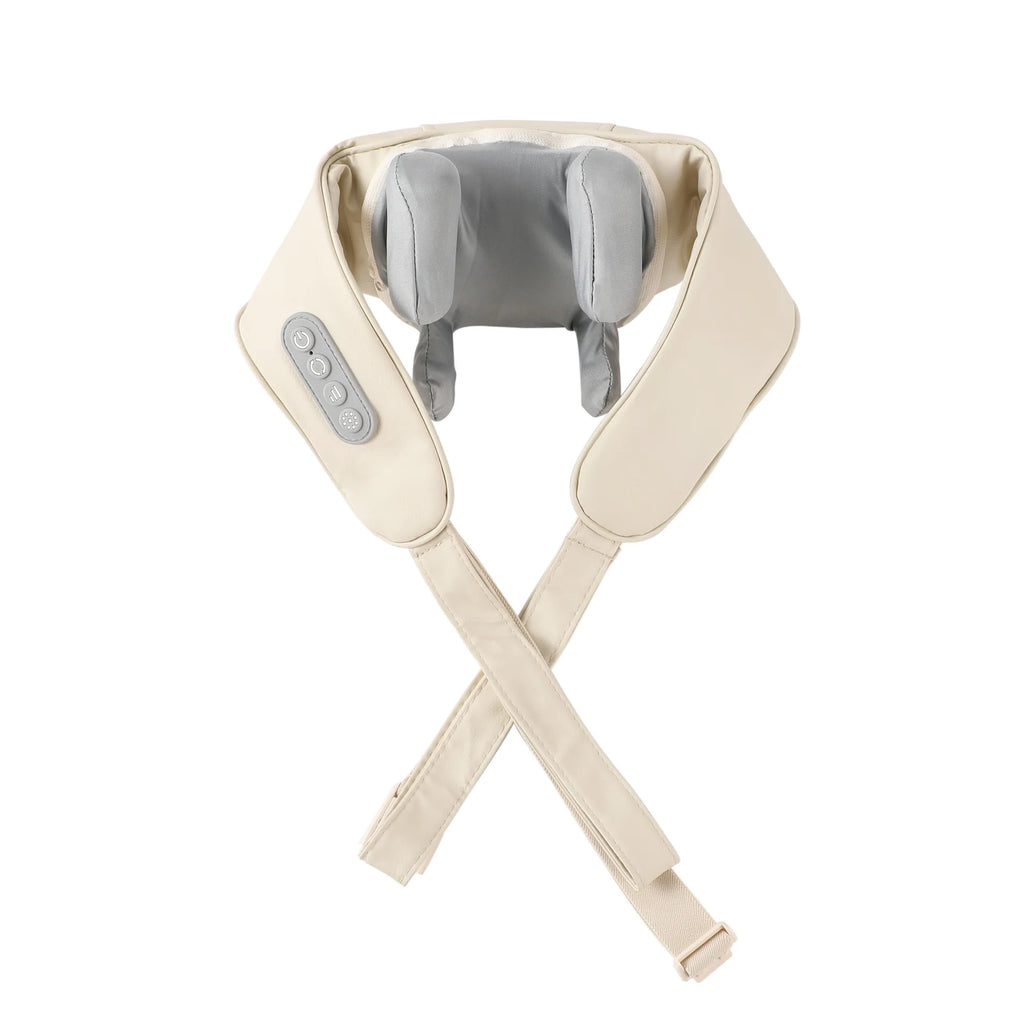 💆‍♀️ 20W Beige Neck & Shoulder Massager – Wireless Kneading Massage Shawl