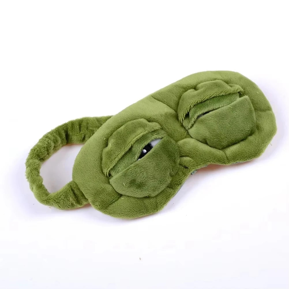 😴 3D Sad Frog Sleep Mask – Natural Sleeping Eyeshade Cover for Women and Men, Soft Portable Blindfold for Travel