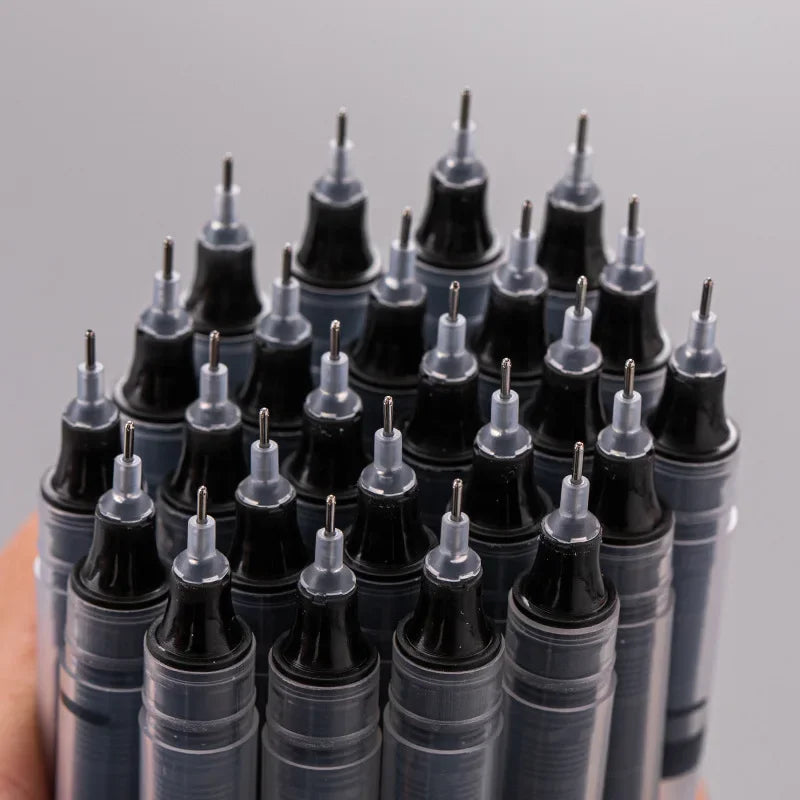 🖊️ 10Pcs/Set High Quality Needle Type Gel Pens – Straight Liquid Ballpoint
