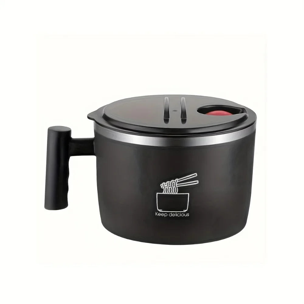 🍜 1000ml Stainless Steel Thermal Bowl with Phone Holder | Portable & Eco-Friendly