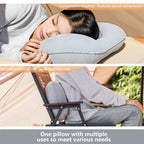 🛏️ BISINNA Inflatable Travel Pillow – Built-in Pump, Compact & Portable