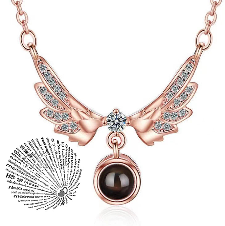 💖 Projection Necklace – 100 Languages "I Love You" Pendant