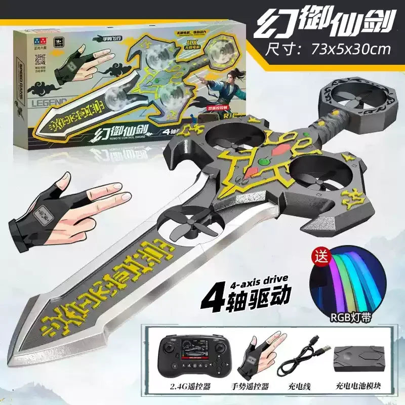 🛩️ 2025 RC Flying Sword Drone with Brushless Motor & RGB Lights