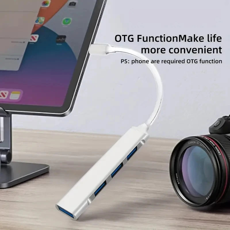 🔌 USB 3.0 Hub – 4 Ports High-Speed Data Splitter