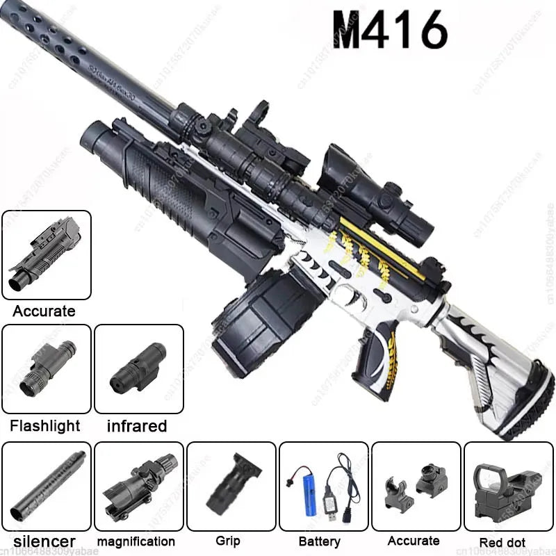 🔫 Automatic M416 Gel Rifle 💥 | Outdoor Toy for Kids & Airsoft Battles 🎯