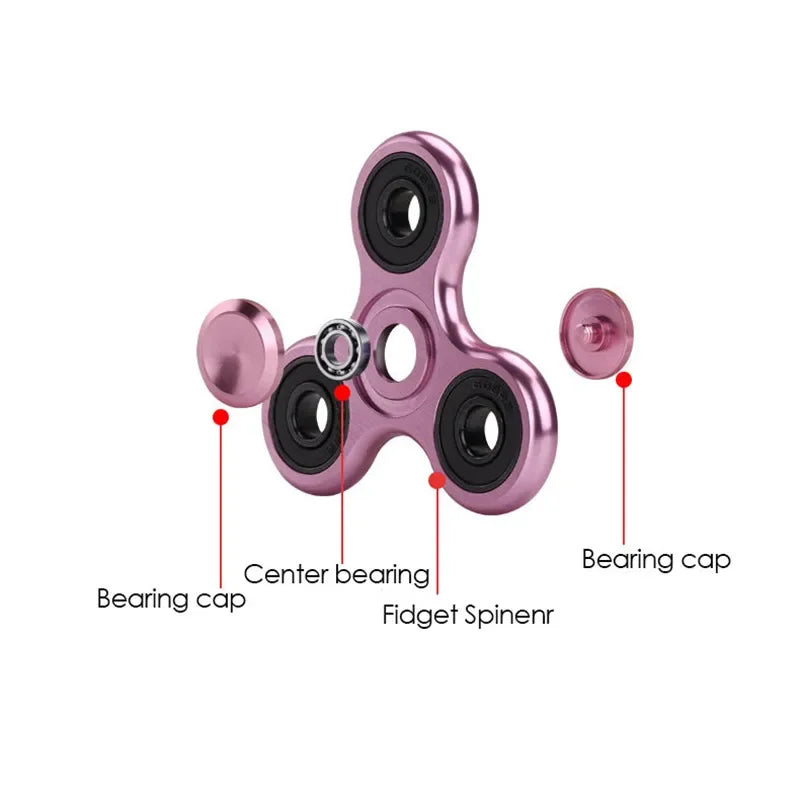 🌀 Aluminum Alloy Fidget Spinner – Stress Relief Toy for Adults & Kids