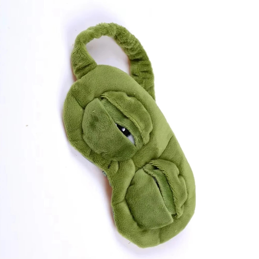 😴 3D Sad Frog Sleep Mask – Natural Sleeping Eyeshade Cover for Women and Men, Soft Portable Blindfold for Travel