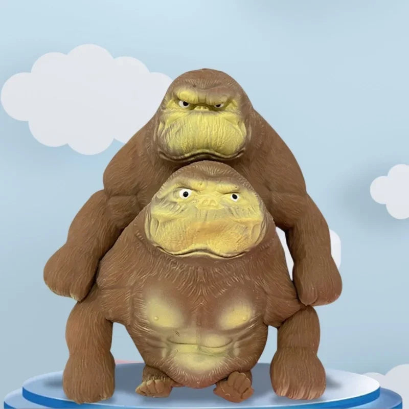 🦍😄 Cute Gorilla Figurines – Humorous Monkey Statues & Stress Relief Toy