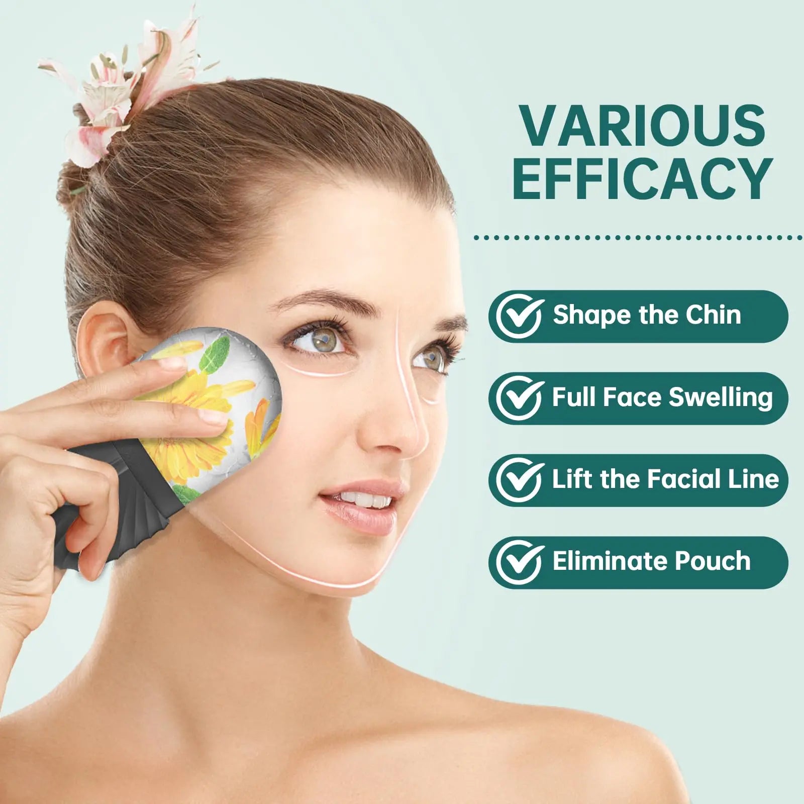 ❄️ 1/2/3pcs Ice Face Roller Facial Skincare Set – GuaSha & Face Massage Roller