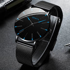 ⌚ Fashion Ultra-thin Men’s Business Watch – Steel Mesh Band Quartz Watch