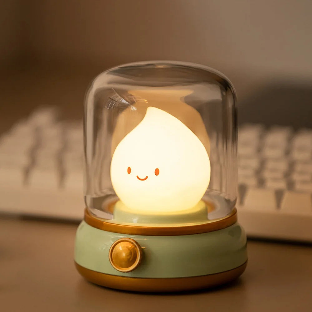 Flameless LED Lamp | USB-Powered Night Light with Realistic Flame Effect