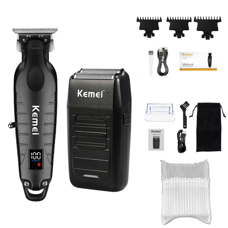 ✂️ Kemei Professional Hair Clippers & Shavers – Rechargeable Electric Grooming Tools