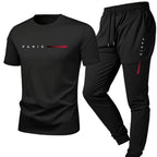 👕 PARIS Men’s Casual Suit – Spring/Summer Two-Piece Set