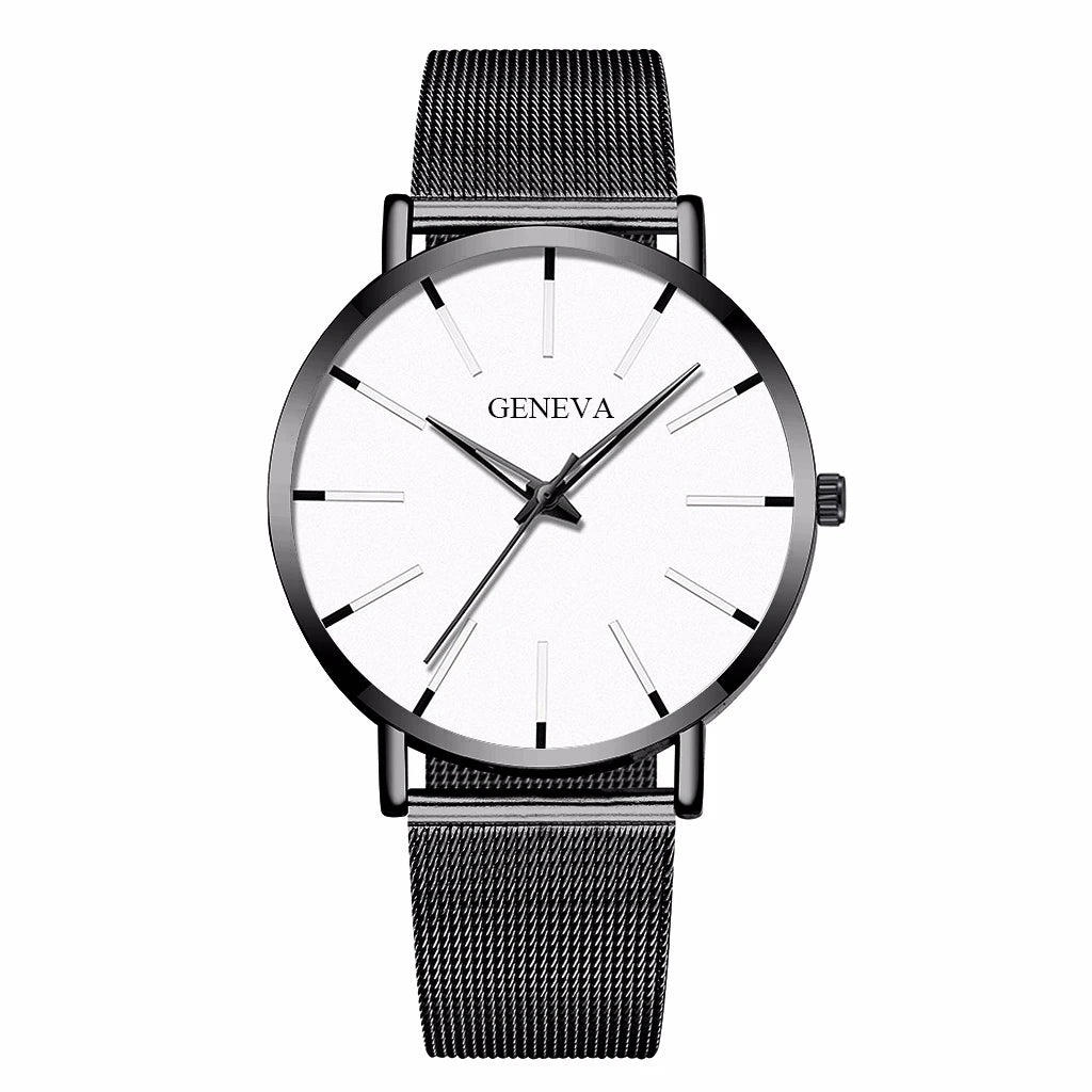 ⌚ Fashion Ultra-thin Men’s Business Watch – Steel Mesh Band Quartz Watch