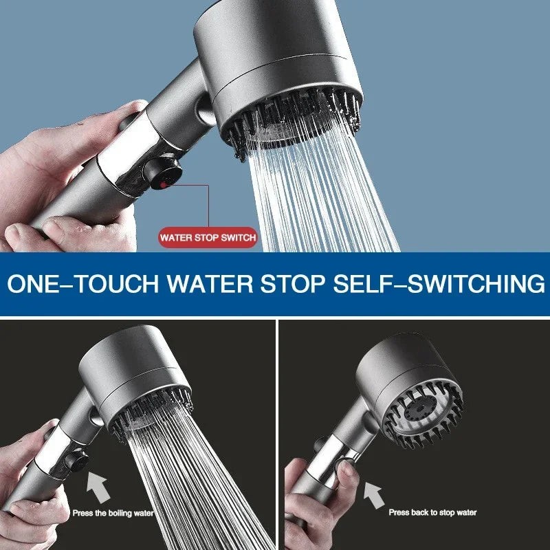 🚿 High-Pressure 3-Mode Water-Saving Shower Head