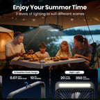 🌬️ Warmco D4 Portable Rechargeable Fan – 20000mAh Battery, 4 Speeds, Ultra-Quiet, LED Light