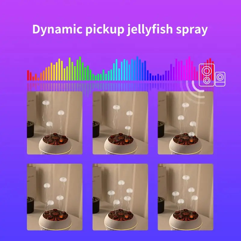 🌊 Dynamic Jellyfish Air Humidifier – 250ml Essential Oil Diffuser with Remote Control & 7-Color Night Lights